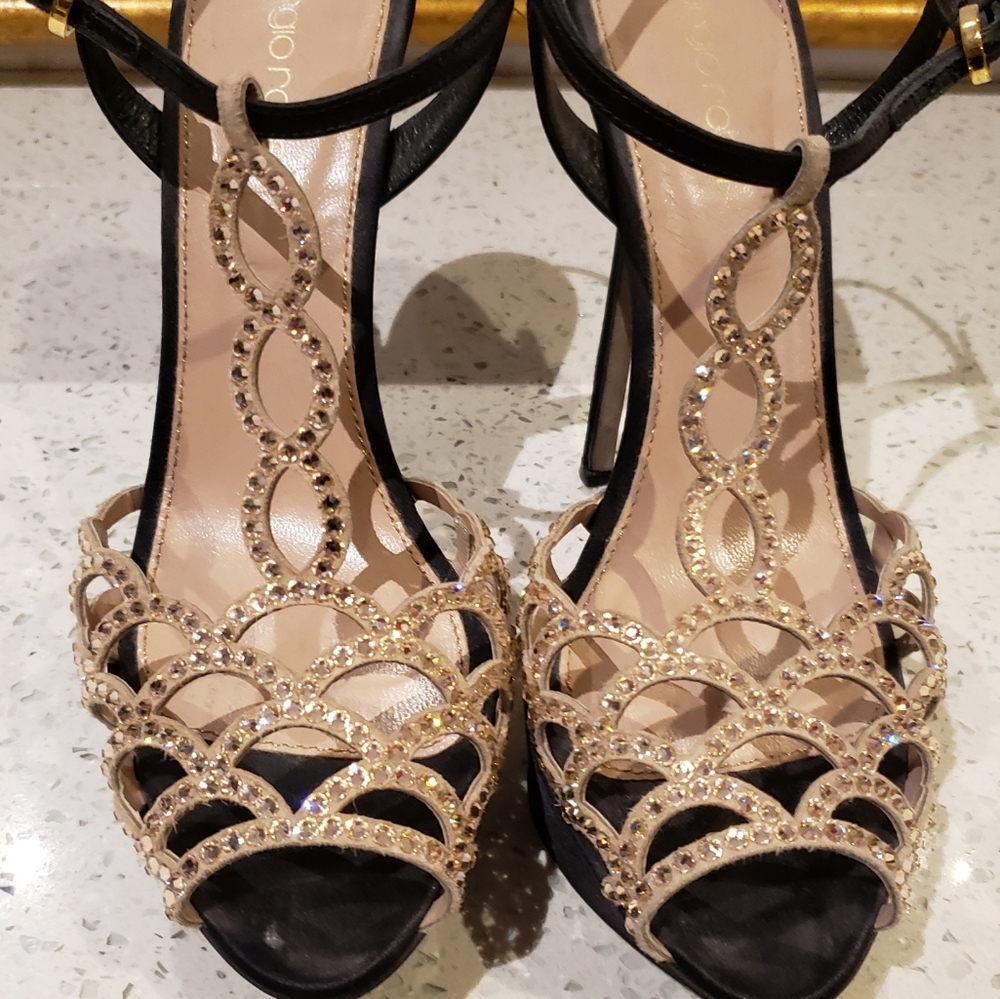 100% Authentic Sergio Rossi Swarovski Crystal Sand - Picture 6 of 12